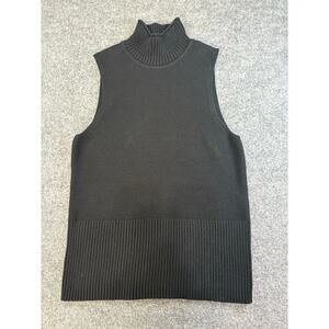 GAP Women's rollneck turtleneck sleeveless black sweater 100% cotton Sz Small